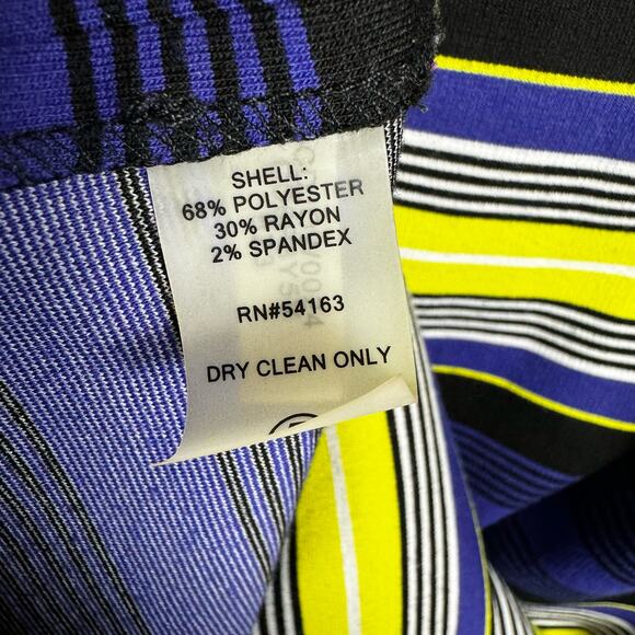Calvin Klein Women's Stripes Shift Dress Blue Yellow Black Size 8 Above Knee - Picture 7 of 11